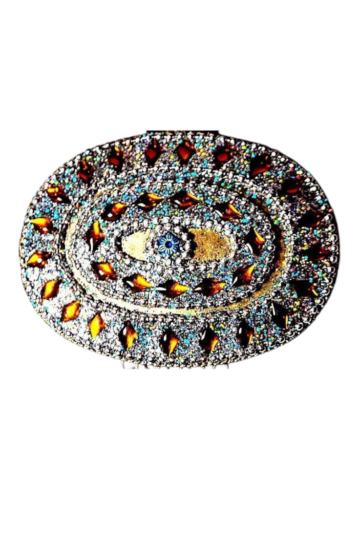 Collar artesanal ámbar con medallón y borla