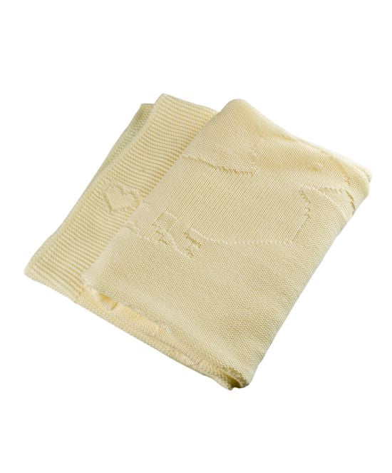 Manta arrullo para bebé en color beige y diseño de patitos, de medida 80x90cm y 100% algodón