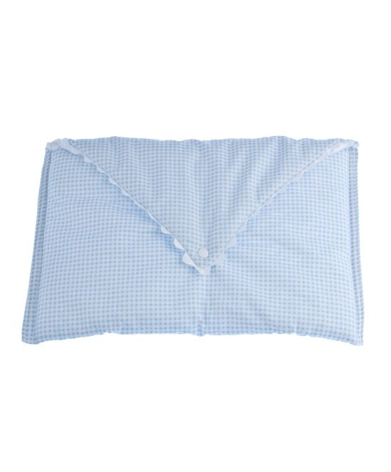 Pack para bebé de protector cuna y neceser con clip en diseño vichy azul y algodón de primera calidad