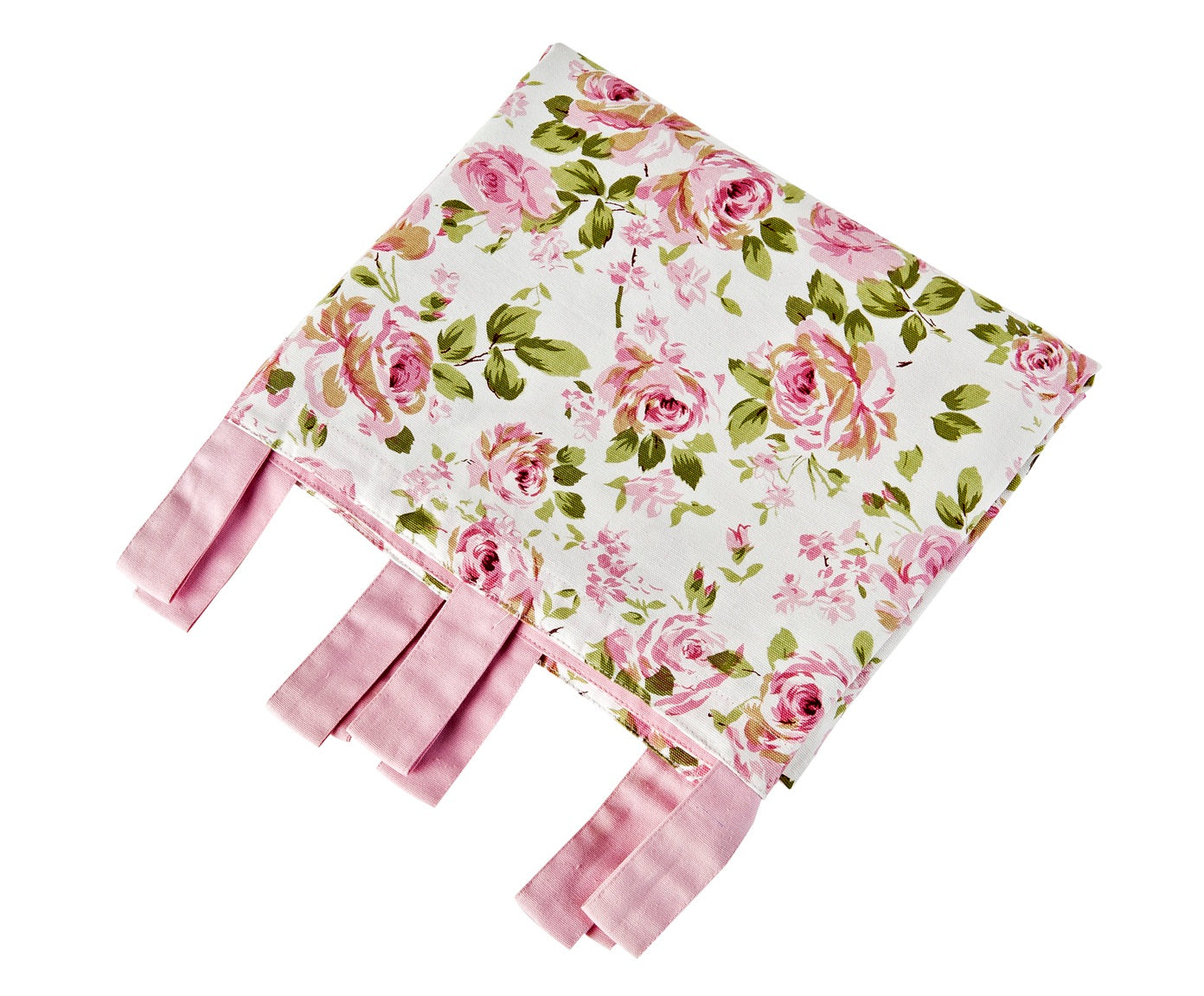 Camino de mesa en elegante diseño floral en blanco, rosa y verde en algodón y servicios
