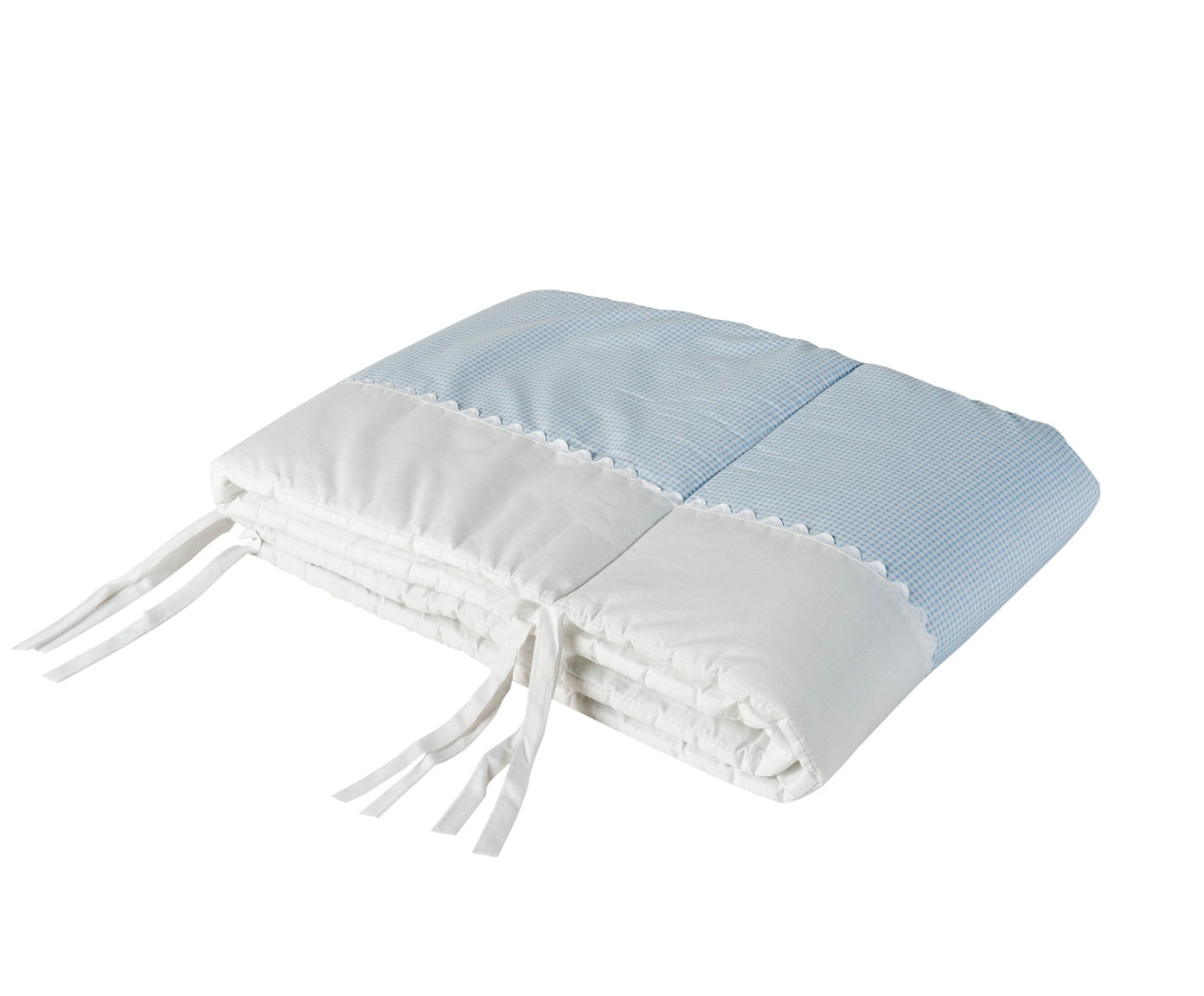 Pack para bebé de protector cuna y neceser con clip en diseño vichy azul y algodón de primera calidad